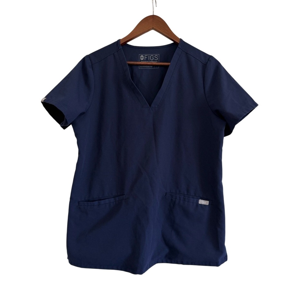 FIGS Casma Scrub Top Navy Blue Short Sleeve Medical Uniform Size Medium FW1100